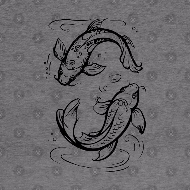 Koi fishes, Pisces zodiac sign by Yulla